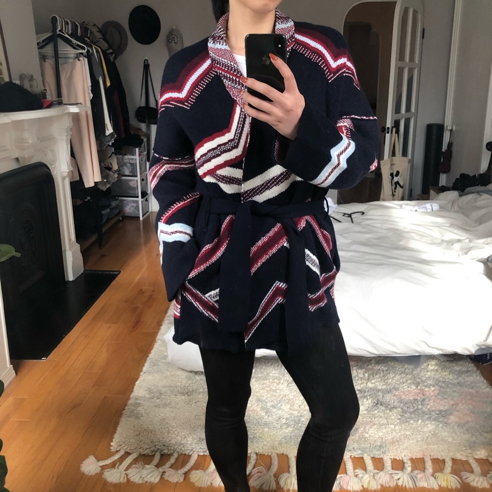 Maje reversible jacquard knit cardigan - Picture 5 of 8